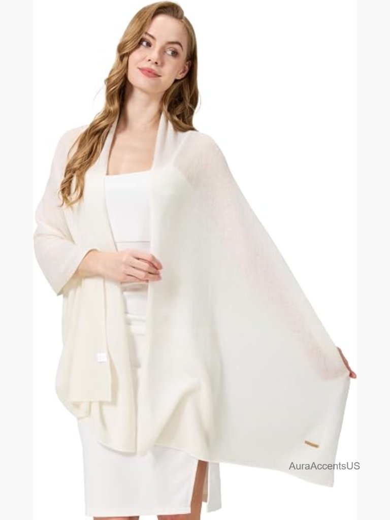 100% Cashmere Pashmina Wrap, Soft Large Travel Shawl 71"X24"